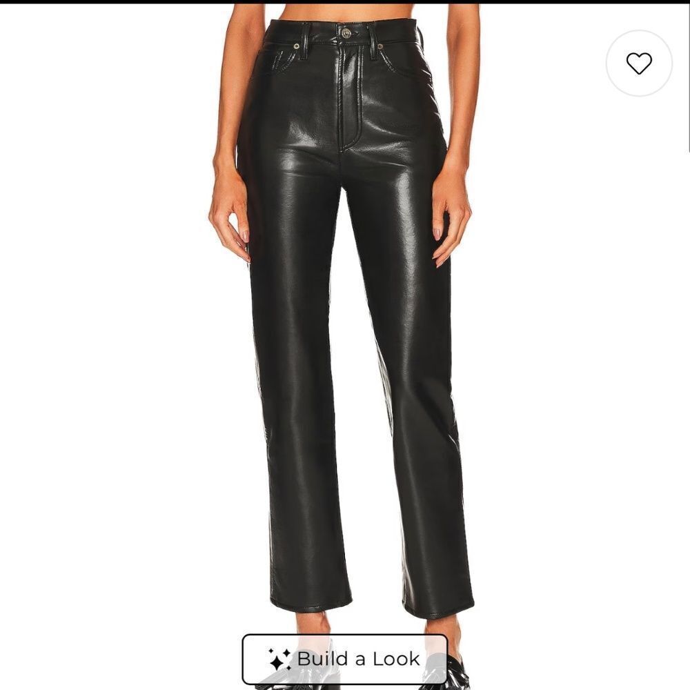 AGOLDE Black Faux Leather Pants